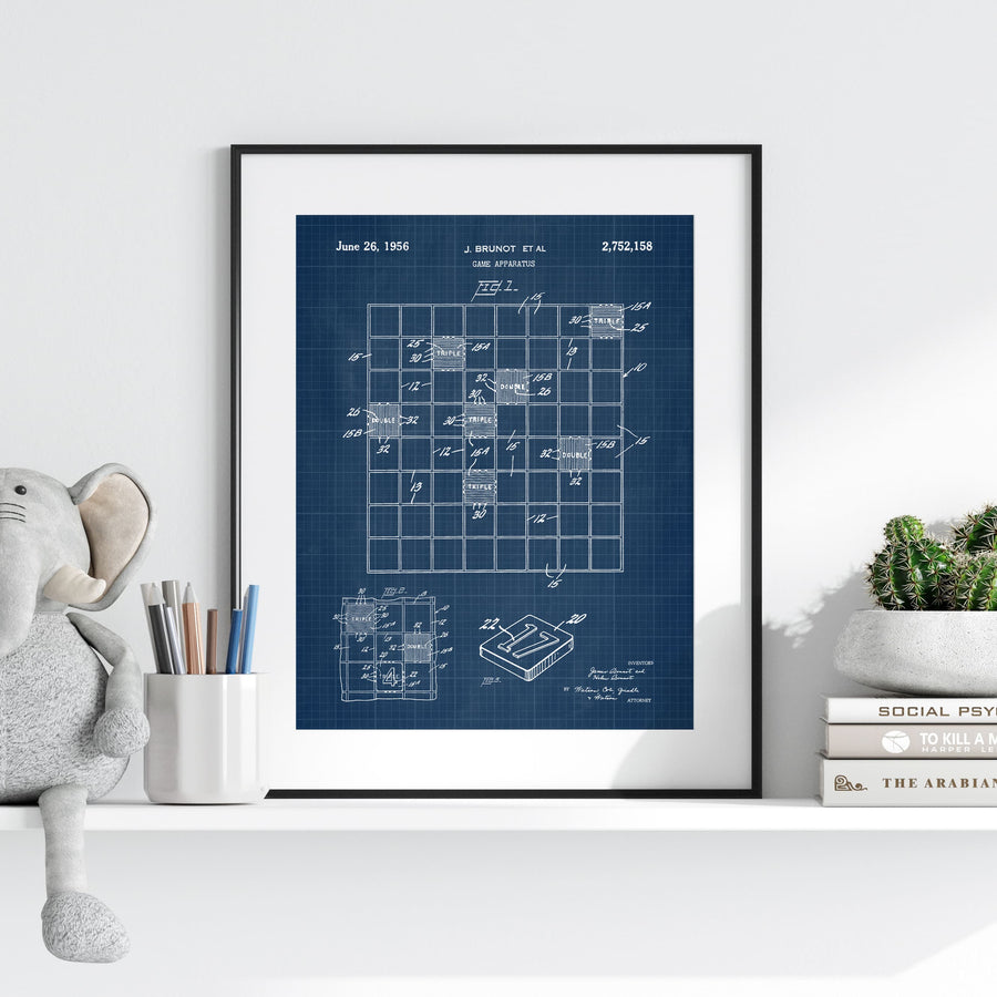 Scrabble Patent Wall Art - Blueprint