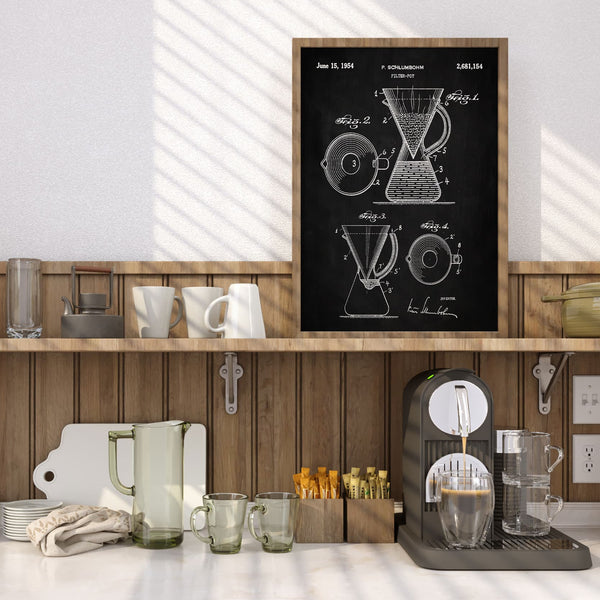 Pour-Over Coffeemaker Patent Poster