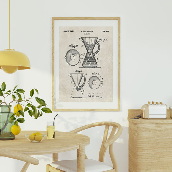 Pour-Over Coffeemaker Patent Poster