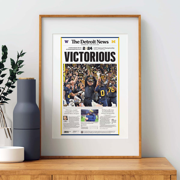 Michigan Victorious National Championship Front Page Wall Art