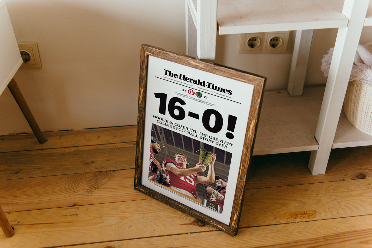 Indiana Football 16-0 National Champions Herald-Times Front Page Wall Art