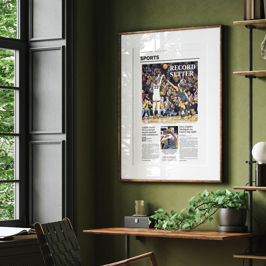 Caitlin Clark Record Setter Front Page Wall Art