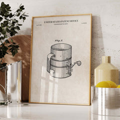 Flour Sifter Patent Wall Art Cover