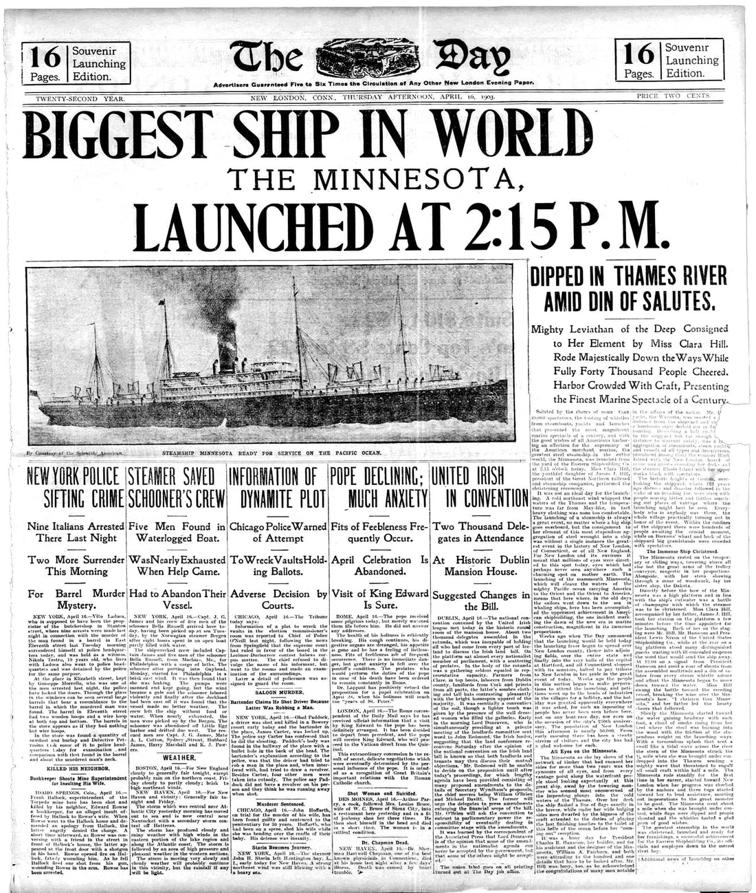 Front Page News: A Century of Big Stories in The Day, 1881-1981