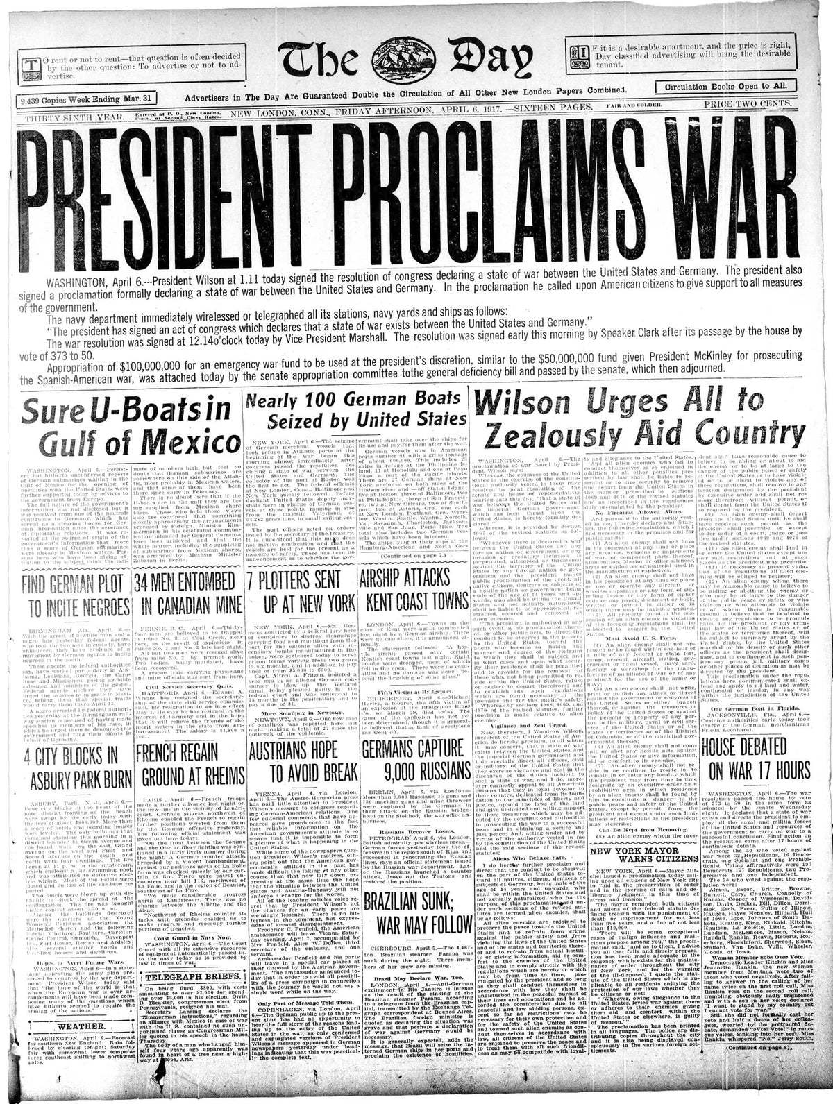 Front Page News: A Century of Big Stories in The Day, 1881-1981