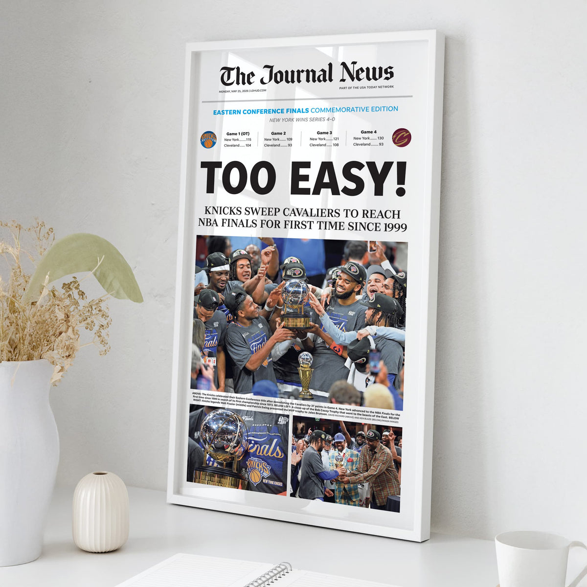 New York Knicks Eastern Conference Champs Too Easy Journal News Front Page Wall Art