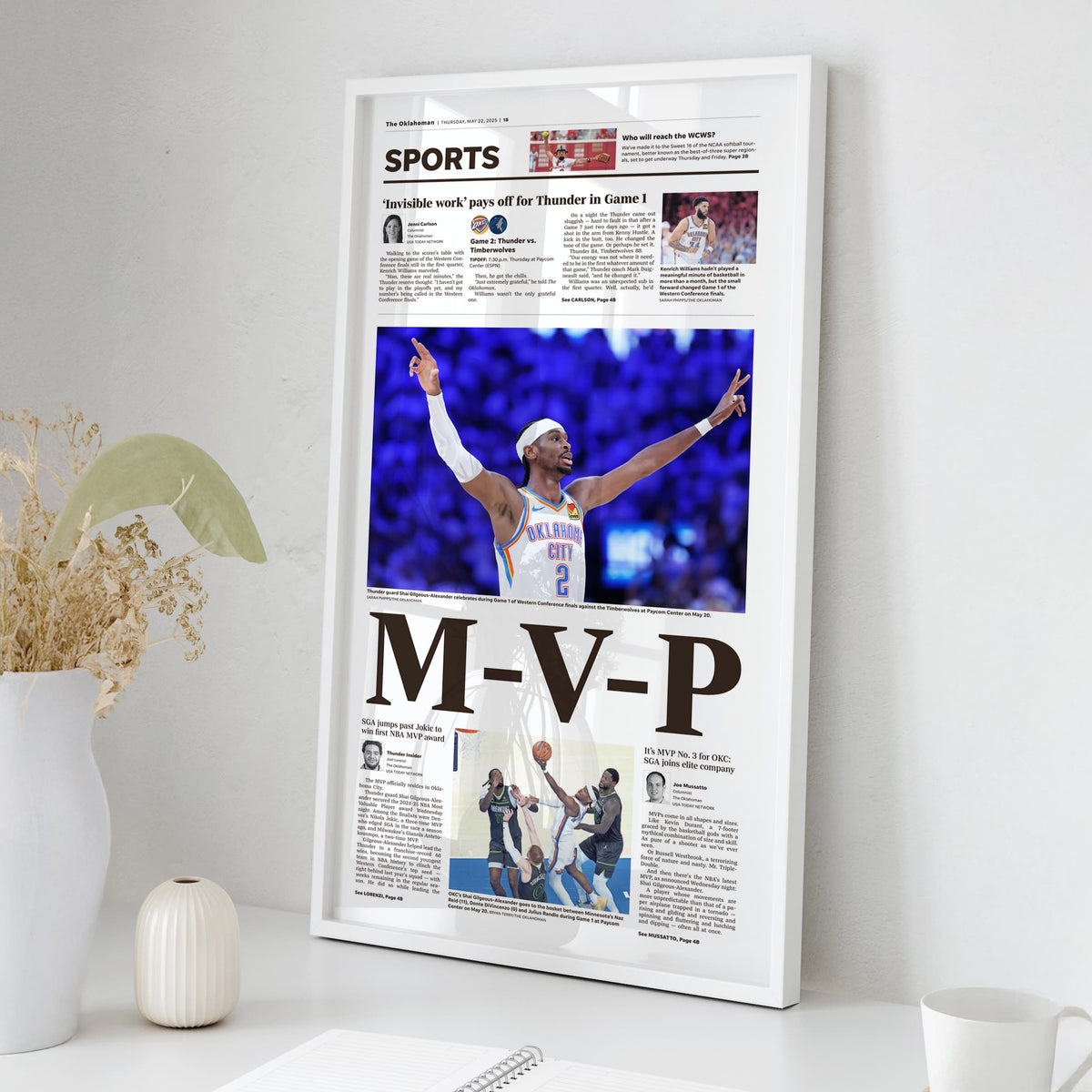 Shai Gilgeous-Alexander MVP Front Page Wall Art