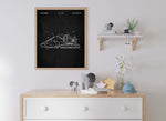 Construction Vehicle Excavator Patent Wall Art