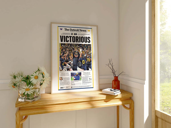 Michigan Victorious National Championship Front Page Wall Art