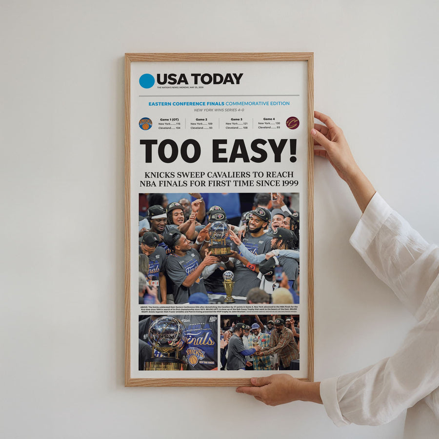 New York Knicks Eastern Conference Champs Too Easy USA TODAY Front Page Wall Art