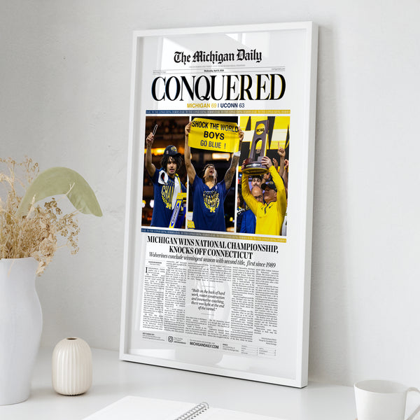 The Michigan Daily CONQUERED Front Page Wall Art