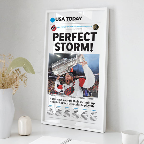 Carolina Hurricanes Stanley Cup Perfect Storm USA TODAY Front Page Wall Art