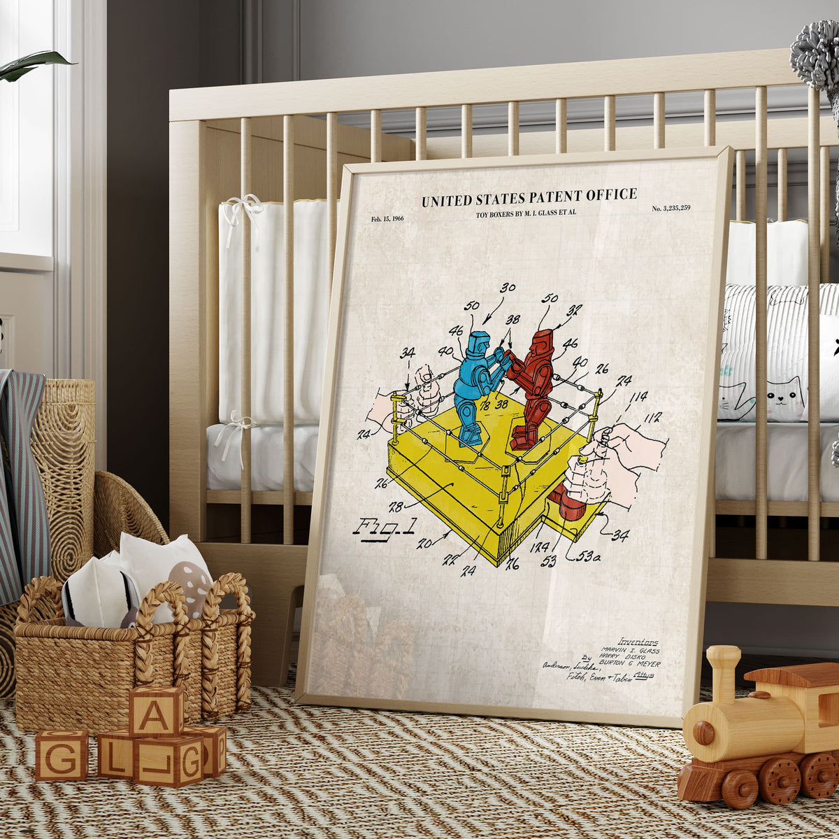 Rock 'Em Sock 'Em Robot Patent Wall Art - Color