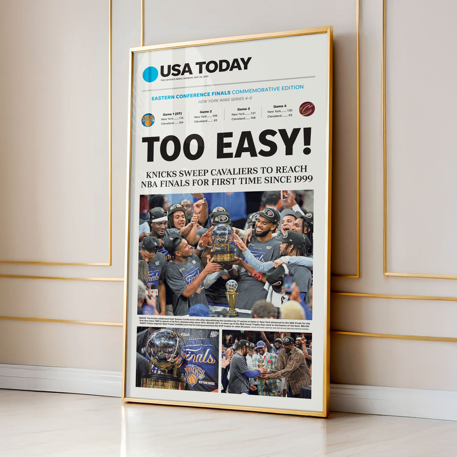 New York Knicks Eastern Conference Champs Too Easy USA TODAY Front Page Wall Art