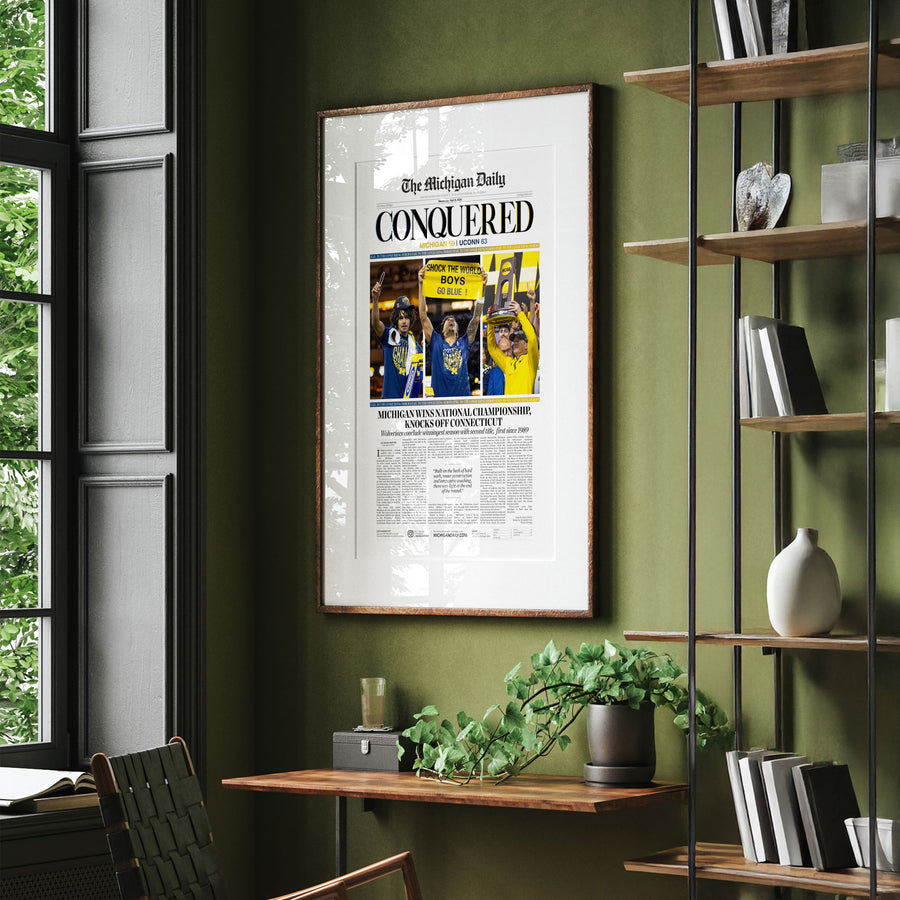 The Michigan Daily CONQUERED Front Page Wall Art