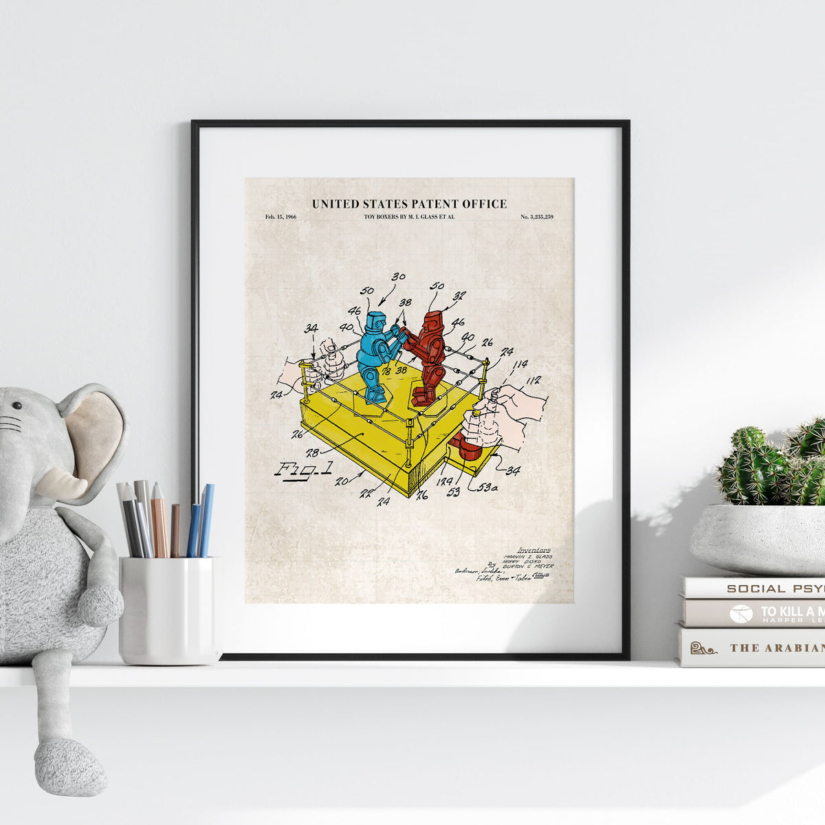 Rock 'Em Sock 'Em Robot Patent Wall Art - Color