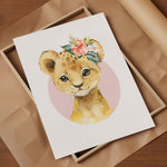 Lion Baby Animal Watercolor Wall Art