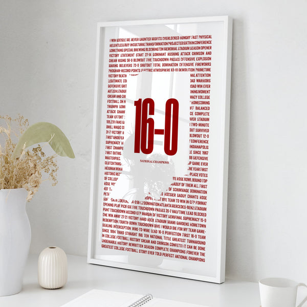 Never Daunted - Indiana's 16-0 Season National Championship Wall Art