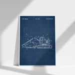 Construction Vehicle Excavator Patent Wall Art