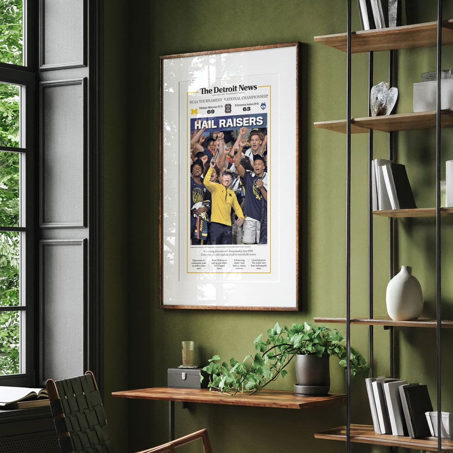 Hail Raisers Michigan Basketball 2026 Champs Detroit News Front Page Wall Art