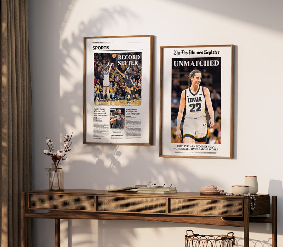 Caitlin Clark Record Setter Front Page Wall Art