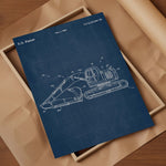 Construction Vehicle Excavator Patent Wall Art