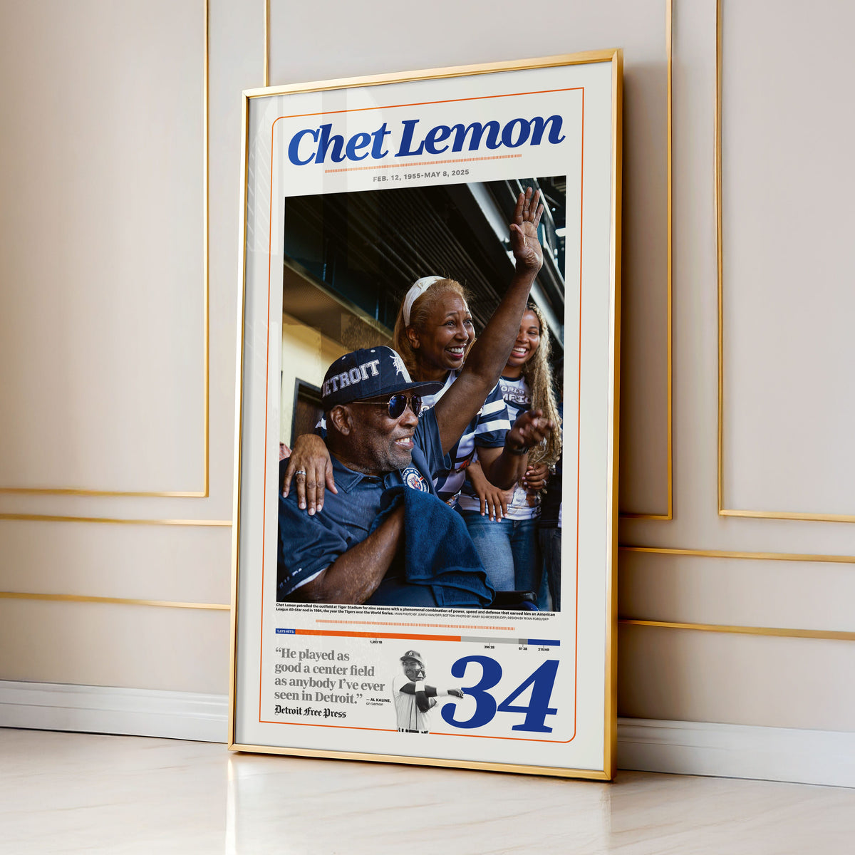 Chet Lemon Detroit Tigers Front Page Wall Art