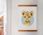 Lion Baby Animal Watercolor Wall Art