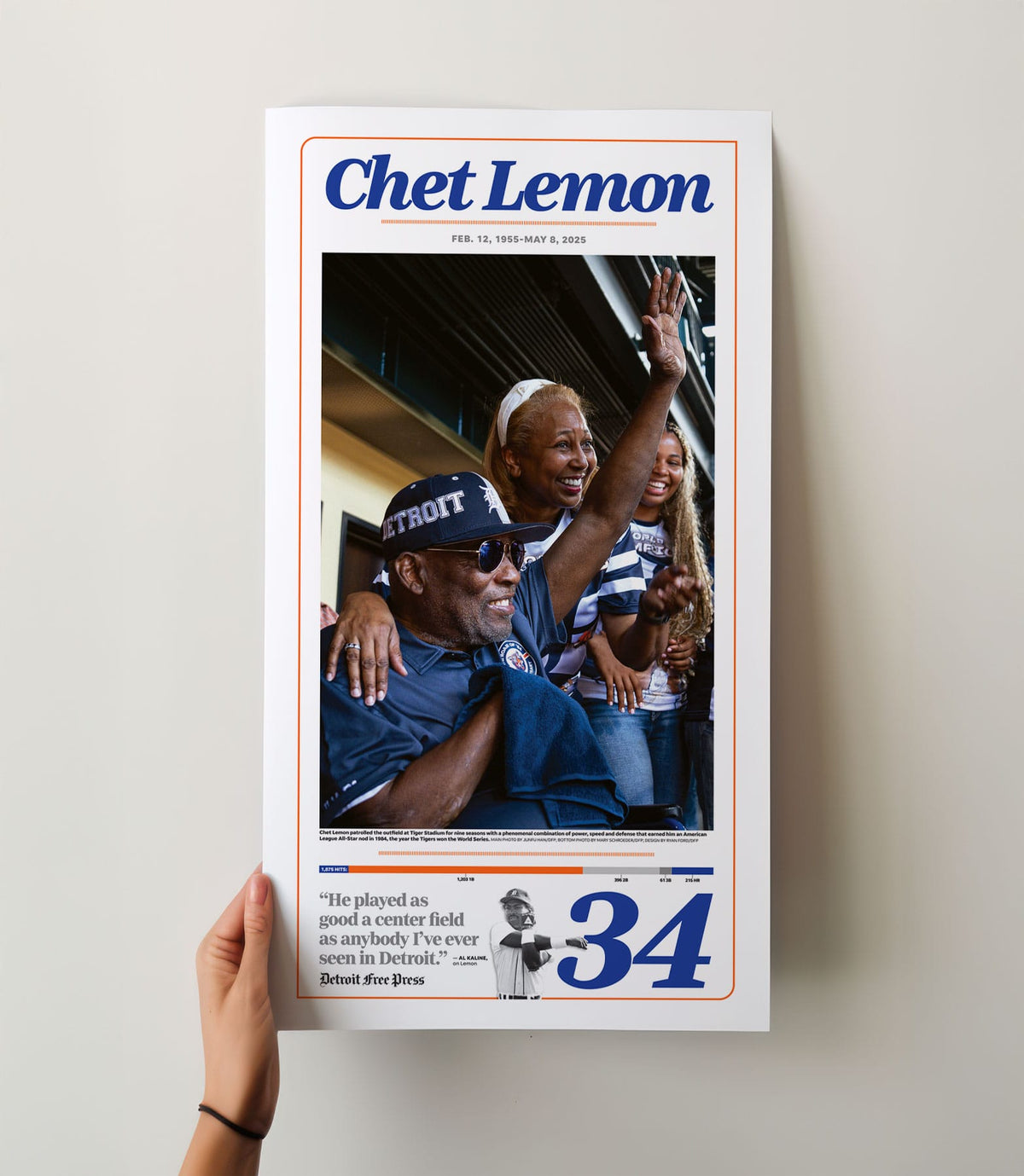 Chet Lemon Detroit Tigers Front Page Wall Art