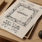 Monopoly Board Game Patent Wall Art
