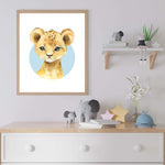 Lion Baby Animal Watercolor Wall Art