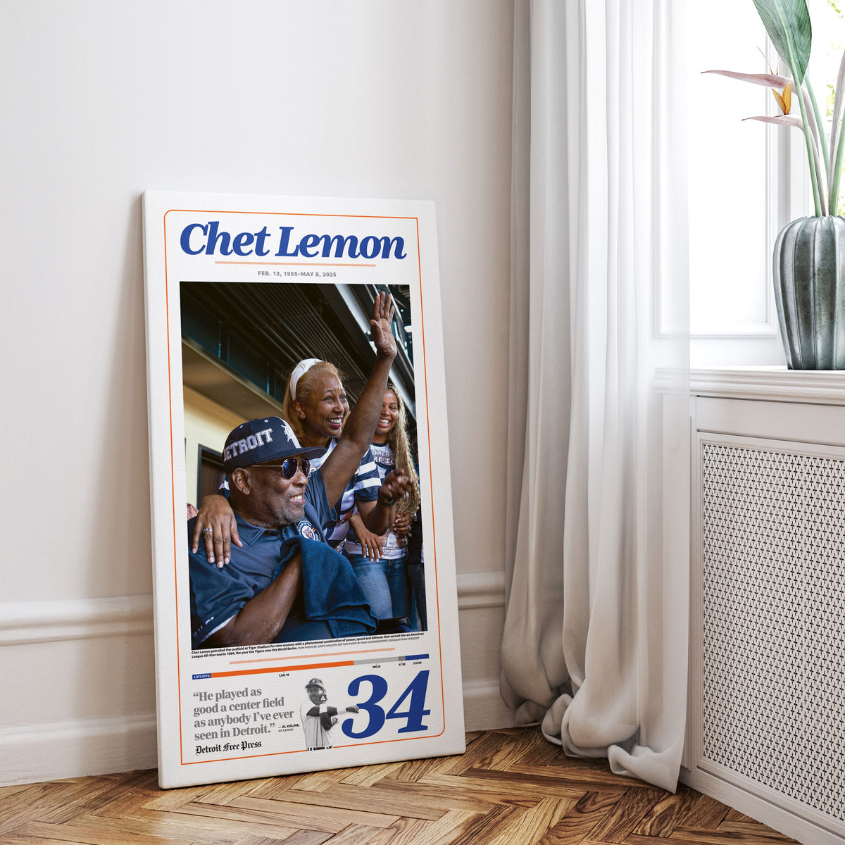 Chet Lemon Detroit Tigers Front Page Wall Art
