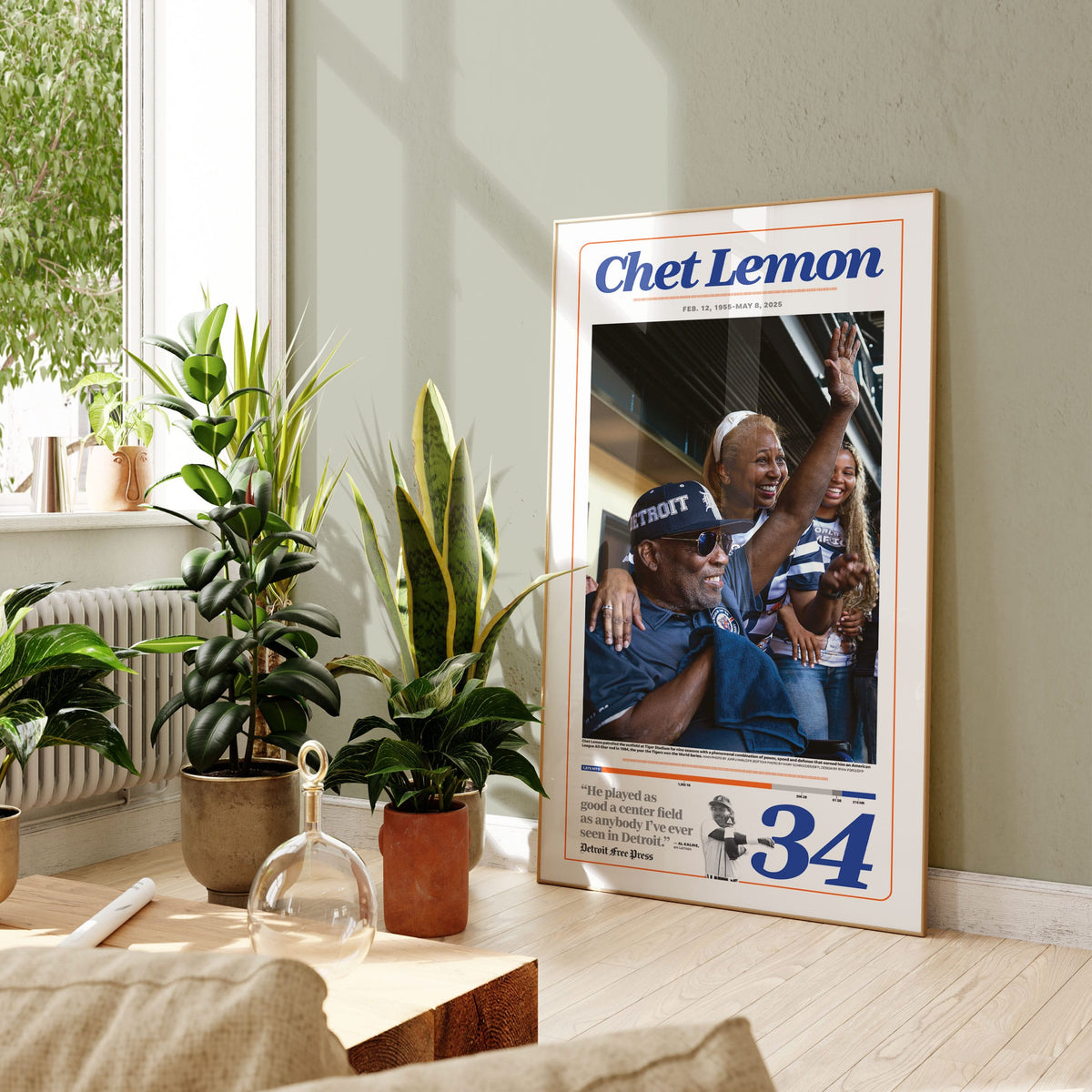 Chet Lemon Detroit Tigers Front Page Wall Art