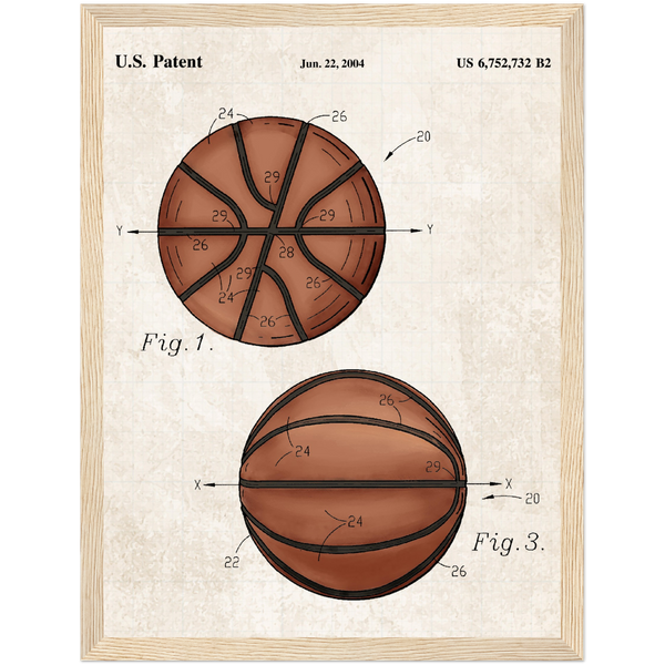 Basketball Ball Patent Wall Art