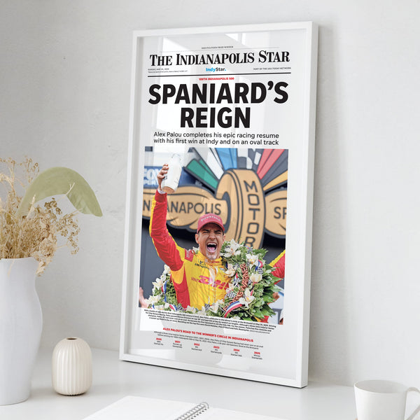 Indianapolis 500 Alex Palou Spaniard's Reign Front Page Wall Art