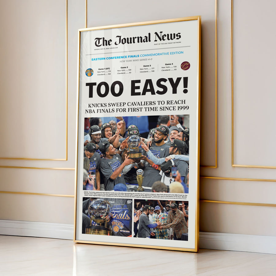 New York Knicks Eastern Conference Champs Too Easy Journal News Front Page Wall Art