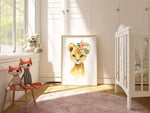 Lion Baby Animal Watercolor Wall Art