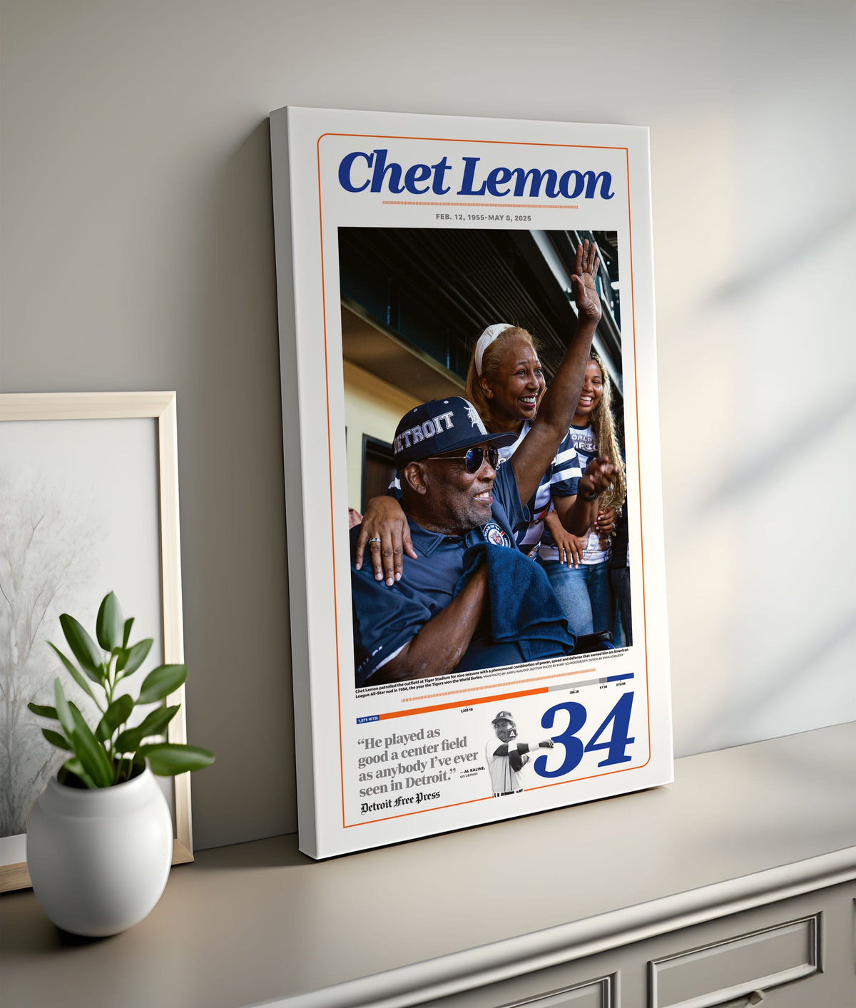 Chet Lemon Detroit Tigers Front Page Wall Art