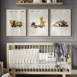 Construction Vehicle Excavator Patent Wall Art