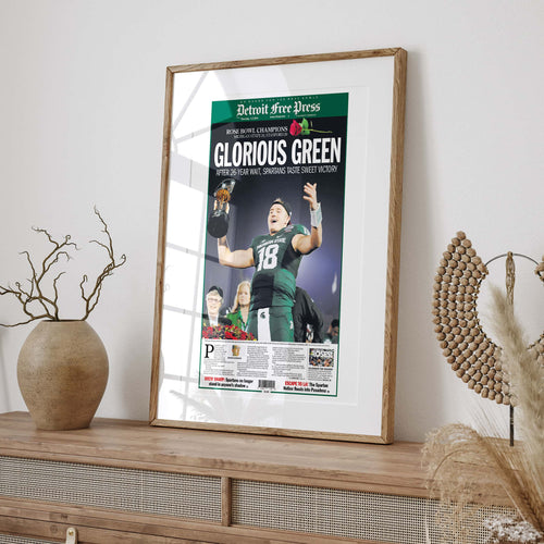 Michigan State Football Glorious Green Rose Bowl Front Page Wall