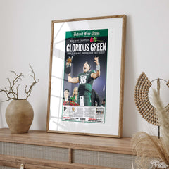 Michigan State Football Glorious Green Rose Bowl Front Page Wall Art Cover