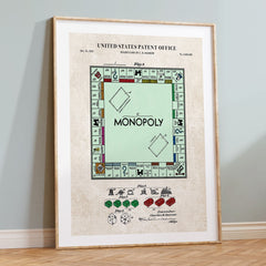 Monopoly Board Game Patent Wall Art Cover