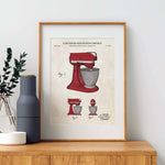 Stand Mixer Patent Wall Art