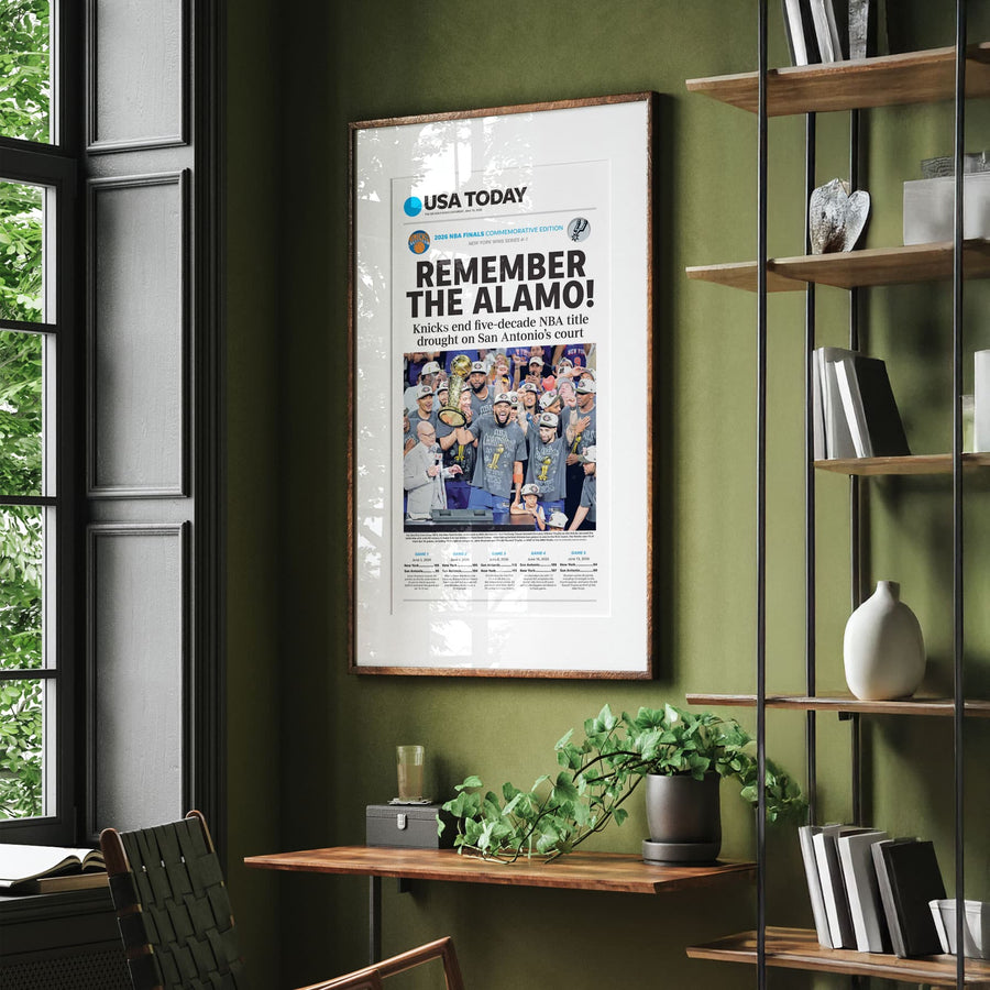 New York Knicks NBA Champs USA TODAY Front Page Wall Art