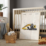 Construction Vehicle Excavator Patent Wall Art