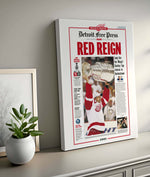 Detroit Red Wings 11th Stanley Cup Red Reign Front Page Wall Art
