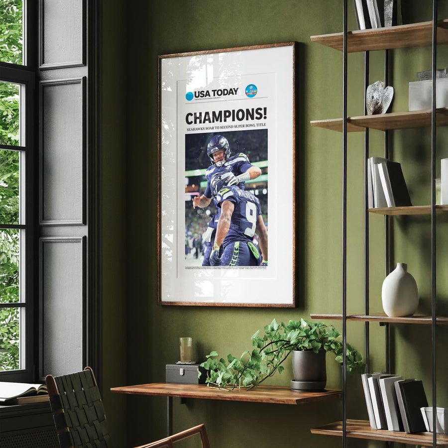 Seahawks 2025-26 CHAMPIONS Front Page Wall Art