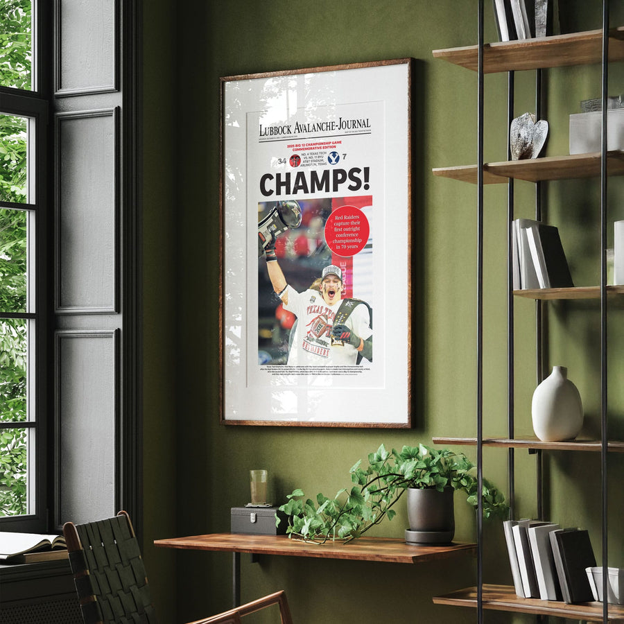 Texas Tech Big 12 Champs Front Page Wall Art