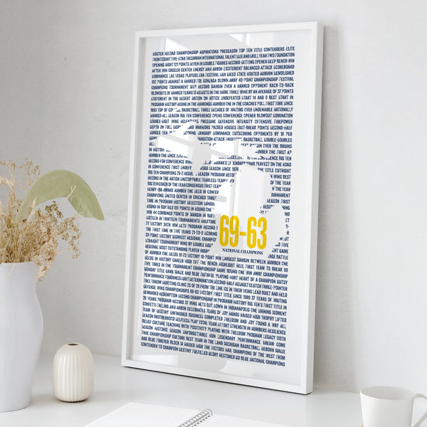 Michigan Basketball 2026 Champs Every Word Wall Art
