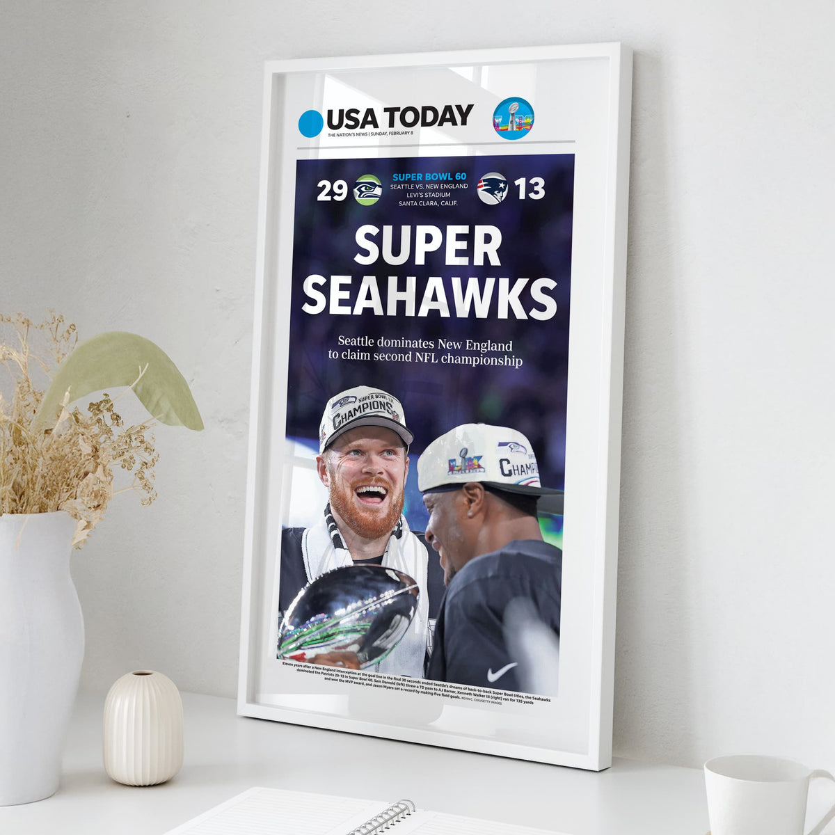 Super Seahawks Front Page Wall Art